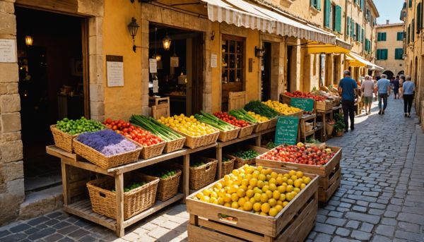 Marchés provençaux colorés et saveurs du sud